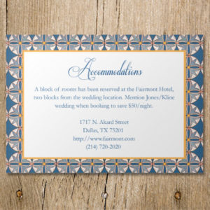 Printable Italian Mosaic Wedding Enclosure card template | Download & Print