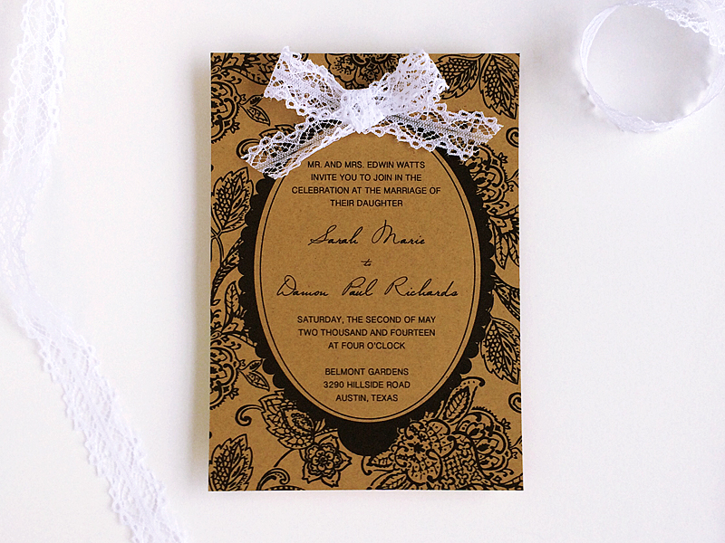 Printable Upscale Rustic Wedding Invitation | Download & Print