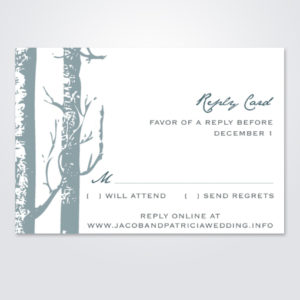 Winter Birch Trees DIY Wedding RSVP Card | Download & Print