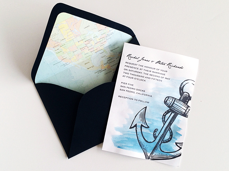 DIY Nautical Wedding Invitation with Watercolor Effect | Download & Print