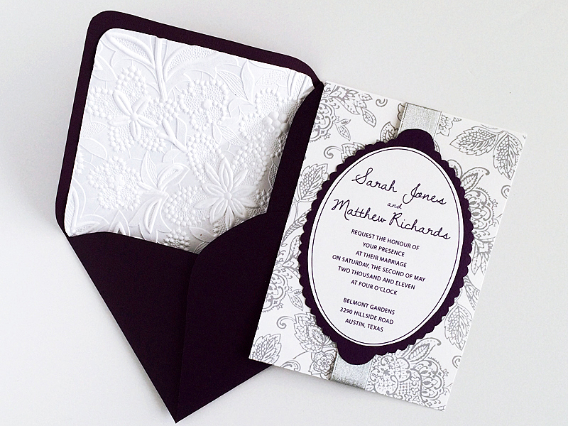 DIY Matelasse Wedding Invitation and Envelope Liner | Download & Print