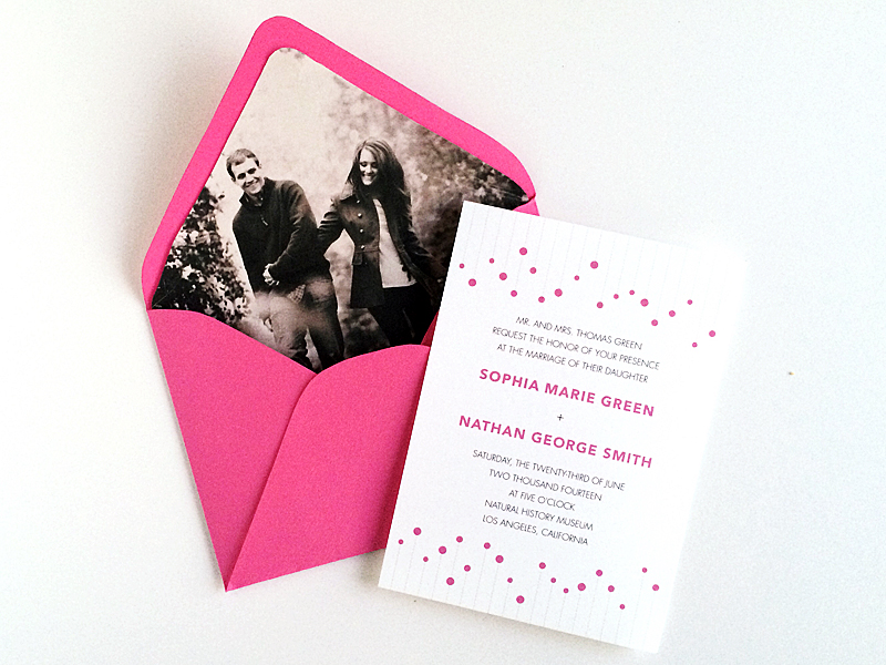 DIY Elegant Dots Wedding Invitaiton and Custom Envelope Liner | Download & Print