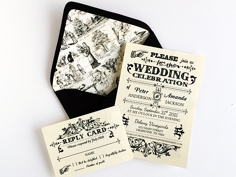 Printable vintage wedding invitaiton set | Download & Print