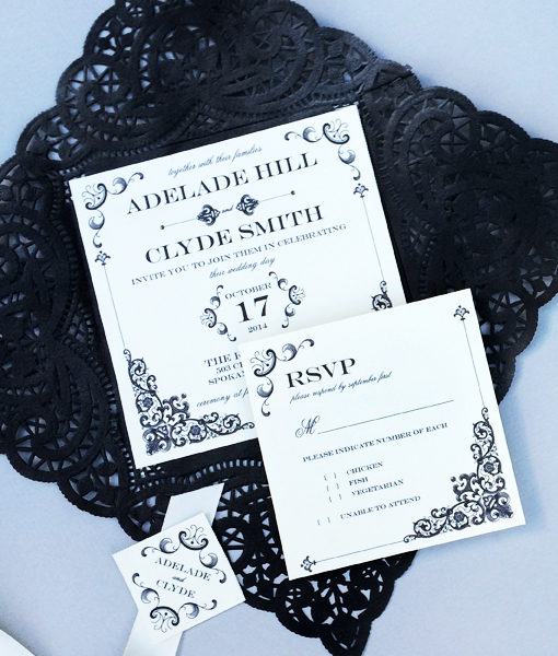 Vintage Lace Wedding Invitations Templates 10