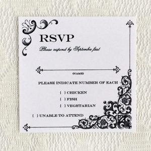 Vintage wedding iron and lace rsvp template | Download & Print