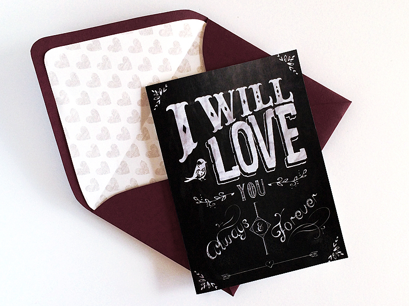 Free Printable Chalk Board Valentines Card