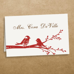 wedding place card template with love birds | Download & Print