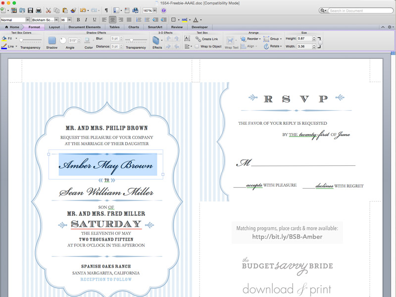 Pocket Wedding Invitation Template from www.downloadandprint.com