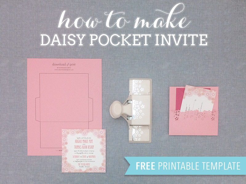 Free DIY Wedding Invitation Pocket with Floral Die-Cuts | Download & Print