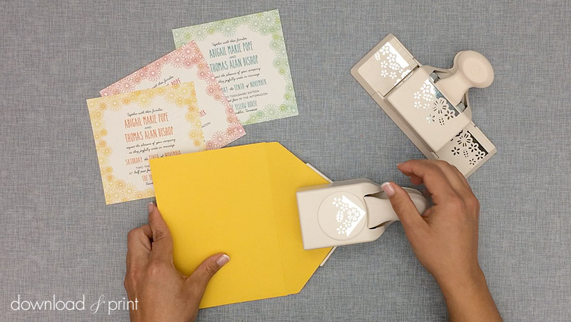 How to make a die-cut envelope: punch corner flap