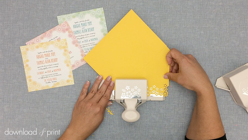 How to make a die-cut envelope: punch straight edges