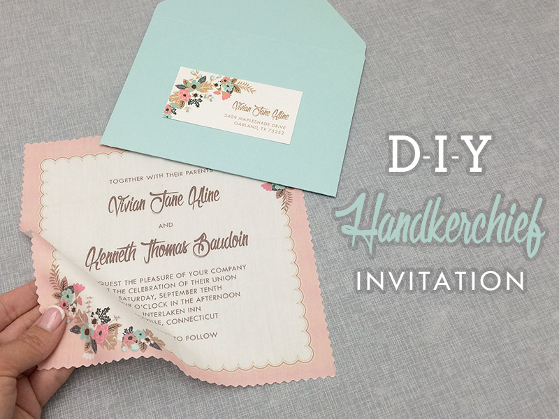 DIY vintage handkerchief wedding invitation | Download & Print