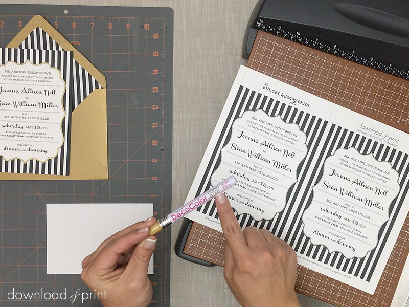 Supplies needed for DIY faux foil wedding invitations | Download & Print