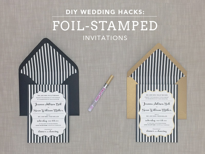 DIY foil stamped wedding invitation | Download & Print