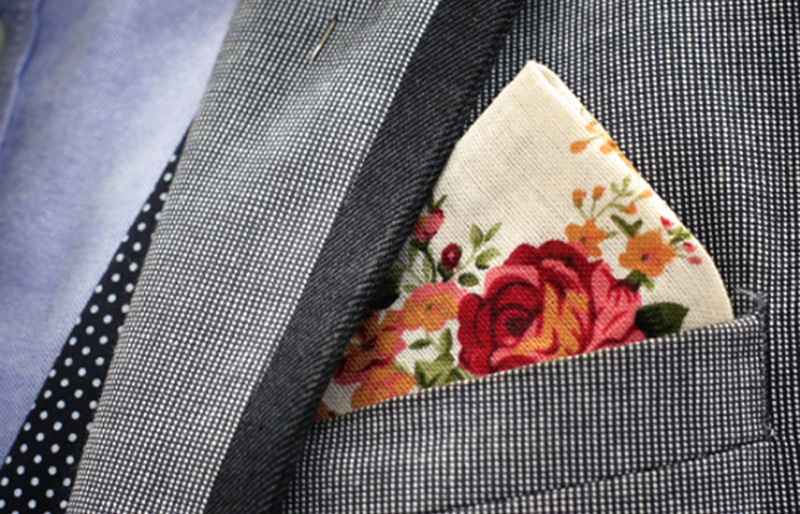 Floral pocket handkerchief and a short hanky history | Download & Print
