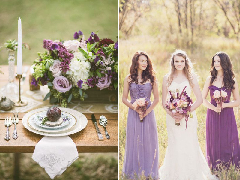 Vintage wedding in shades of purple | Download & Print