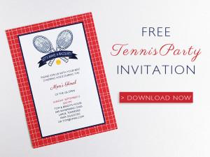 Free tennis themed party invitation template | Download & Print