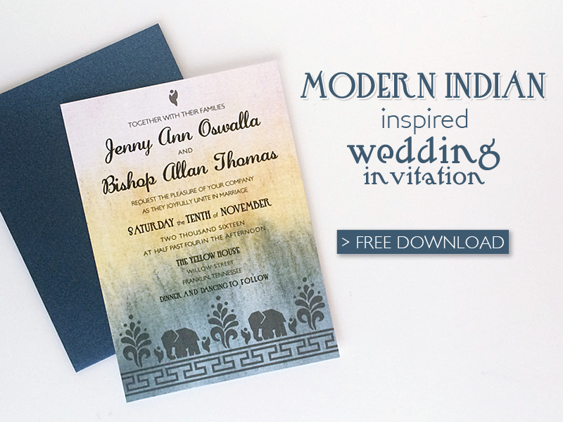 Free Diy Modern Indian Wedding Invitation Download Print