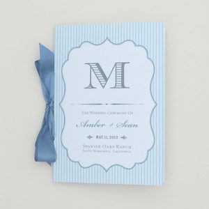 DIY vintage stripe wedding program booklet in 5 colors | Download & Print