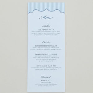 Printable vintage stripe wedding menu in 5 colors | Download & Print