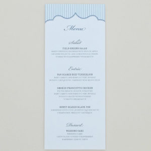Printable vintage stripe wedding menu in 5 colors | Download & Print