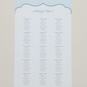 Printable vintage stripe seating chart in 5 colors | Download & Print