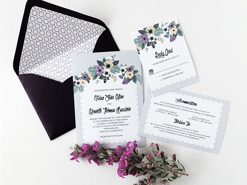 DIY Vintage Floral Wedding Invitation from Download & Print