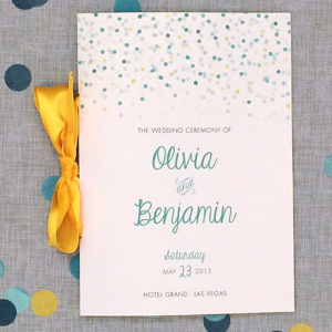 DIY wedding program with whimsical dots | Download & Print