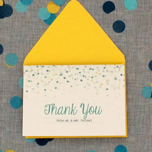 DIY thank you card with playful dots in 7 colors | Download & Print