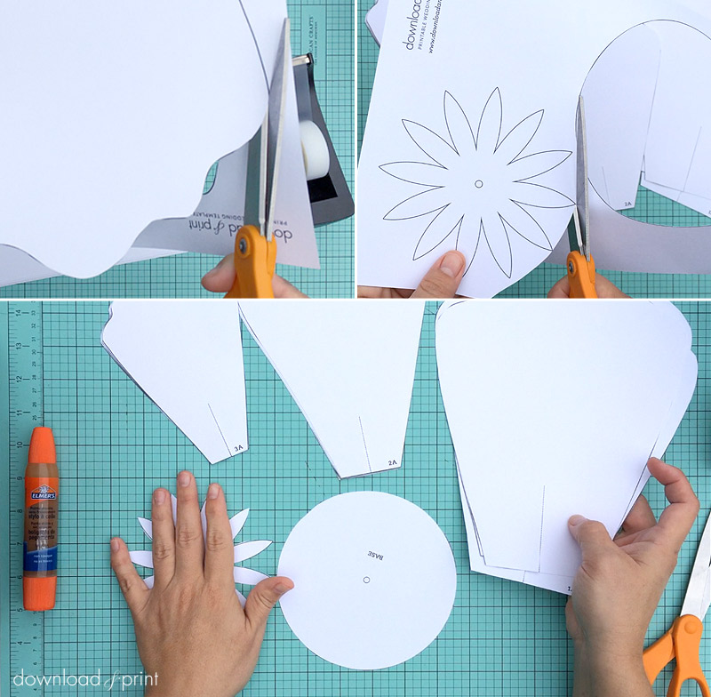 Free petal template to make giant paper roses | Download & Print