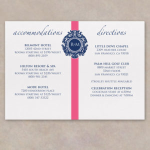 DIY wedding enclousre card with monogram shield and ribbon | Download & Print