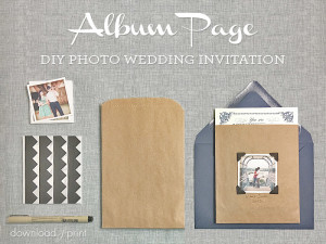 Vintage Album Page DIY Photo Wedding Invitation | Download & Print