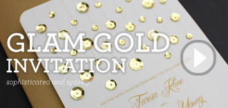 DIY Glam Gold wedding invitation | Download & Print
