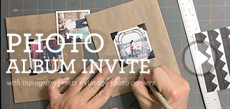 album style photo wedding invitation