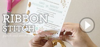 DIY folksy ribbon stitch wedding invitation | Download & Print