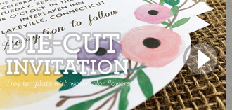 free wedding invitation with watercolor flowers | Download & Print