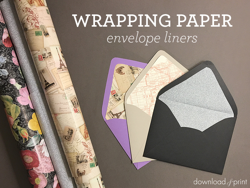 DIY Wrapping Paper Envelope Liner