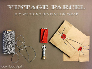 Vintage Parcel DIY Wedding Invitation Wrap | Download & Print