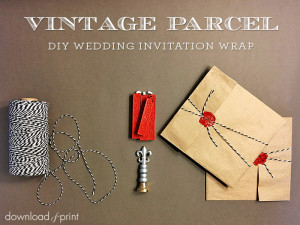 Vintage Parcel DIY Wedding Invitation Wrap | Download & Print