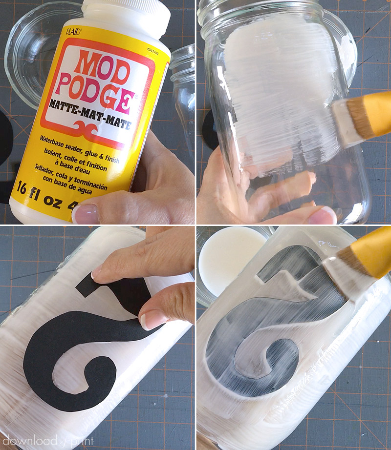 Use matte Mod Podge to give glass a frosted look | Download & Print