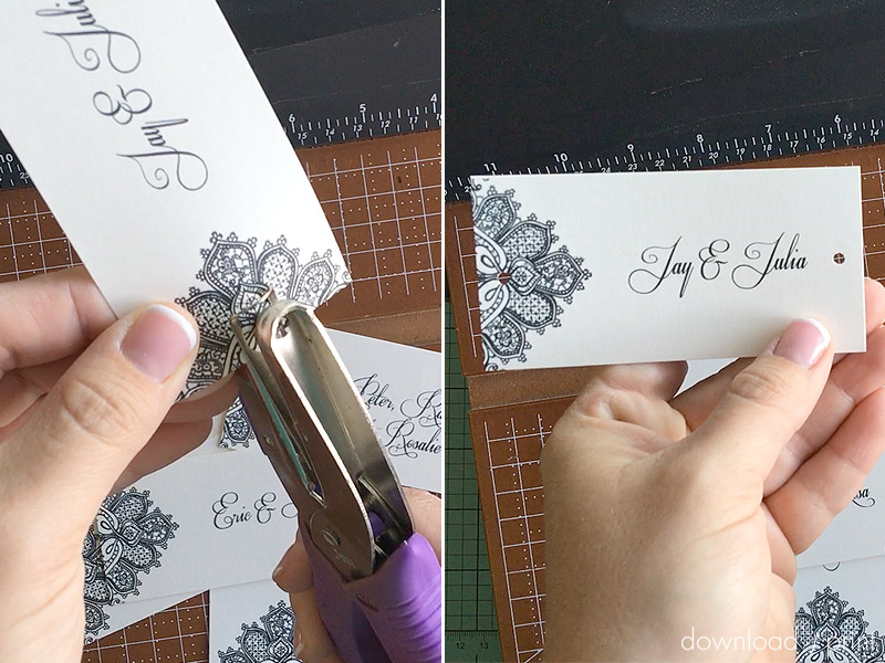 Punch holes for DIY personally invited belly band | Download & Print