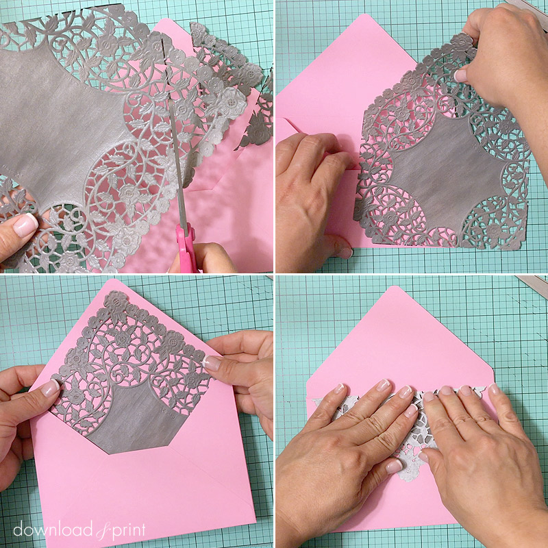 DIY doily envelope liner | Download & Print