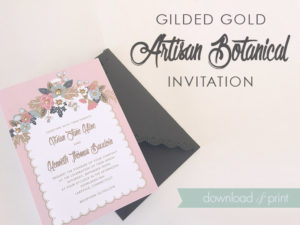 DIY gilded gold wedding invitation | Download & Print