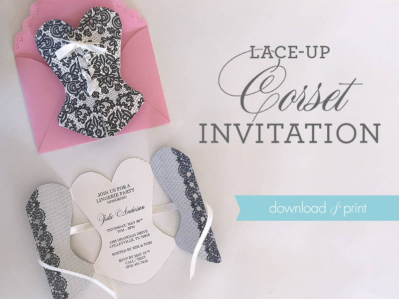 Diy Lace Up Corset Invitation Printable Template