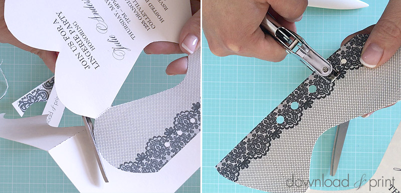 Cut out lace-up corset invitation | Download & Print