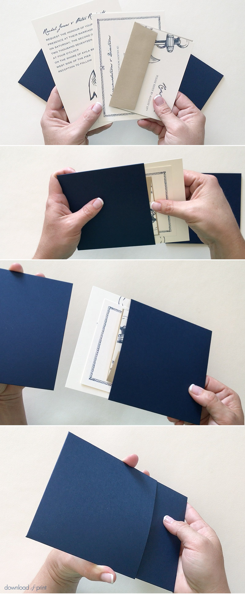 DIY Telescoping Pocket Wedding Invitation | Download & Print