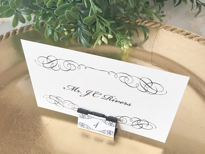 DIY elegant binder clip place cards | Download & Print