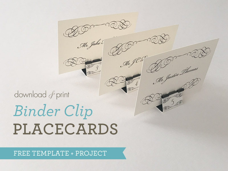 DIY elegant binder clip placecards | Download & Print