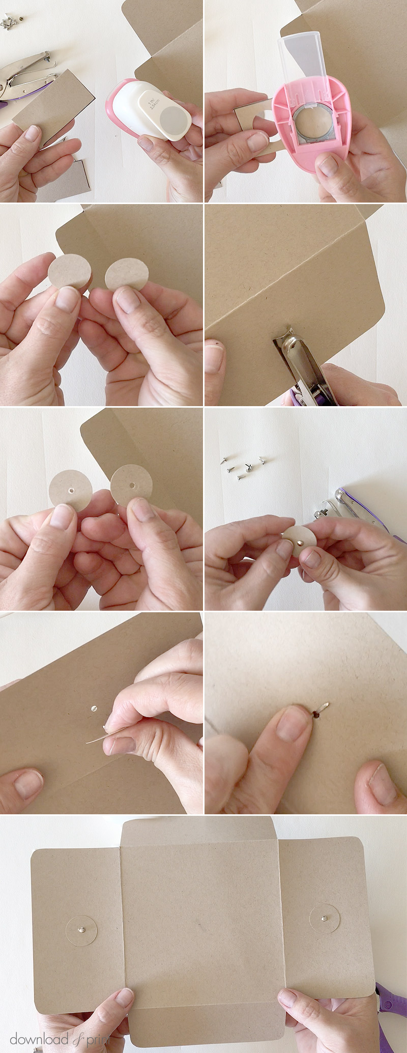 Add buttons and string to DIY pocket invitation | Download & Print