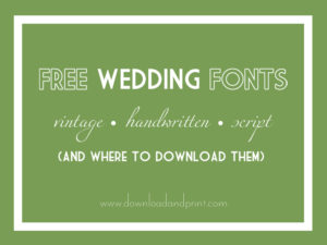 free wedding fonts | Download & Print